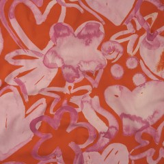 Stretch Cotton Poplin Print – Flame Red and Pink Painted Flowers and Hearts – Mood Exclusive My Valentine Stretch Cotton Poplin Print – Flame Red and Pink Painted Flowers and Hearts – Mood Exclusive My Valentine