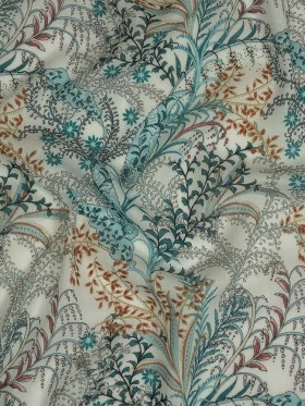 Cotton Gauze – Blue Plants and Florals – Mood Exclusive Storybook Illustrations Print Cotton Gauze – Blue Plants and Florals – Mood Exclusive Storybook Illustrations Print