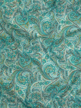 Cotton Gauze – Aqua Jacobean Paisley – Mood Exclusive Hypnotize Me Print Cotton Gauze – Aqua Jacobean Paisley – Mood Exclusive Hypnotize Me Print