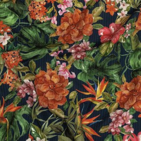 Cotton and Viscose Striped Seersucker Print – Navy, Red and Green Floral – Mood Exclusive Crusoe’s Cabana Cotton and Viscose Striped Seersucker Print – Navy, Red and Green Floral – Mood Exclusive Crusoe’s Cabana