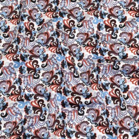 Poinciana, Baby Blue and Misty Lilac Paisley Cotton Sateen Poinciana, Baby Blue and Misty Lilac Paisley Cotton Sateen