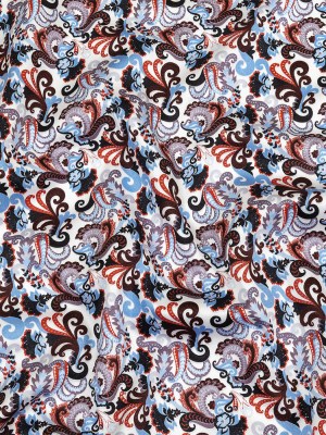 Poinciana, Baby Blue and Misty Lilac Paisley Cotton Sateen Poinciana, Baby Blue and Misty Lilac Paisley Cotton Sateen