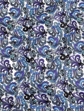 Ultramarine, Blue and Tap Shoe Paisley Cotton Sateen Ultramarine, Blue and Tap Shoe Paisley Cotton Sateen