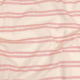 Pink and White Textural Stripes Slubbed Cotton Woven Pink and White Textural Stripes Slubbed Cotton Woven