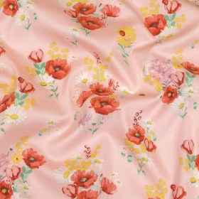 Crystal Rose and Yellow Flower Bunches Cotton Twill Crystal Rose and Yellow Flower Bunches Cotton Twill
