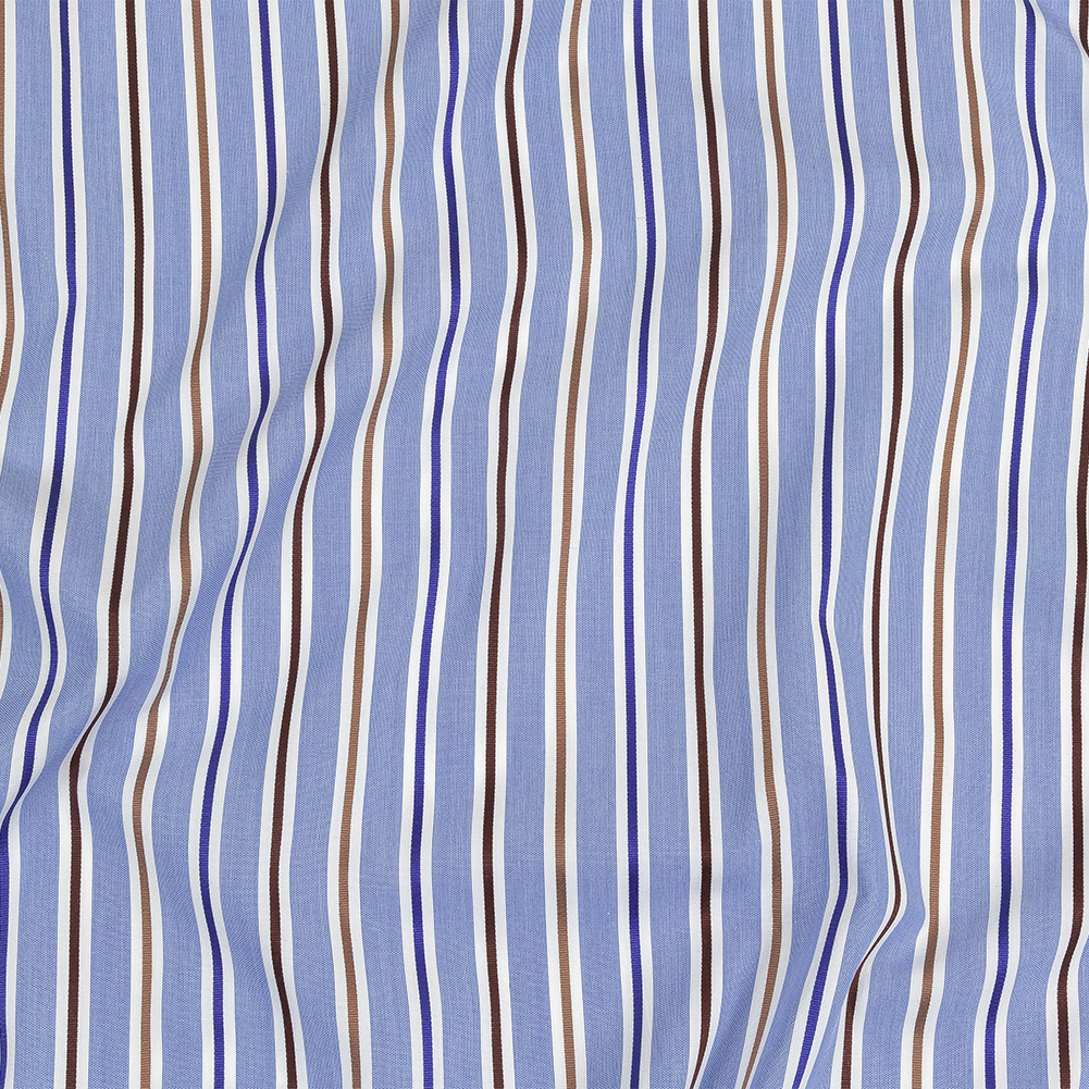 Grapemist, Raw Umber and White Halo Stripes Cotton Shirting Grapemist, Raw Umber and White Halo Stripes Cotton Shirting