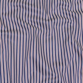 Blue, Red and White Halo Stripes Twill Cotton Shirting Blue, Red and White Halo Stripes Twill Cotton Shirting