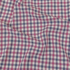 Pink, Blue and Cream Tattersall Check Cotton Twill Pink, Blue and Cream Tattersall Check Cotton Twill
