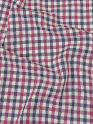 Pink, Blue and Cream Tattersall Check Cotton Twill Pink, Blue and Cream Tattersall Check Cotton Twill