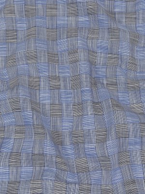 Blue, Star White and Caviar Basketweave Slubbed Cotton Woven Blue, Star White and Caviar Basketweave Slubbed Cotton Woven