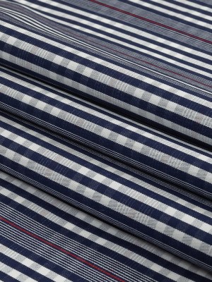 Navy, Red and White Subtle Plaid Cotton Poplin Navy, Red and White Subtle Plaid Cotton Poplin