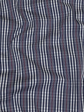 Navy, Red and White Subtle Plaid Cotton Poplin Navy, Red and White Subtle Plaid Cotton Poplin