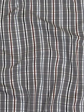 Gray, Black Onyx and Burgundy Plaid Cotton Shirting Gray, Black Onyx and Burgundy Plaid Cotton Shirting