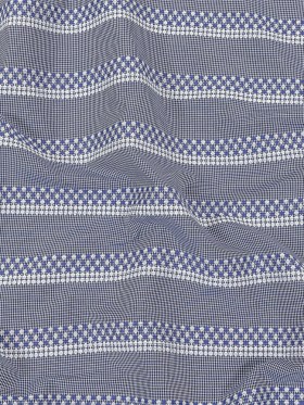 Blue and White Diamond Stripes and Checks Cotton Jacquard Blue and White Diamond Stripes and Checks Cotton Jacquard