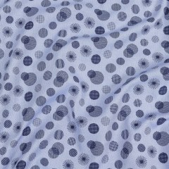Blue and Navy Patterned Polka Dots Cotton Basketweave Shirting Blue and Navy Patterned Polka Dots Cotton Basketweave Shirting