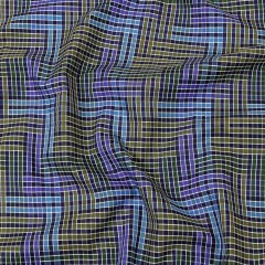 Astral Aura and Chive Log Cabin Plaid Cotton Shirting Astral Aura and Chive Log Cabin Plaid Cotton Shirting