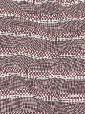 Zinfandel and White Diamond Stripes and Checks Cotton Jacquard Zinfandel and White Diamond Stripes and Checks Cotton Jacquard