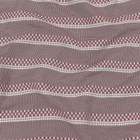 Zinfandel and White Diamond Stripes and Checks Cotton Jacquard Zinfandel and White Diamond Stripes and Checks Cotton Jacquard