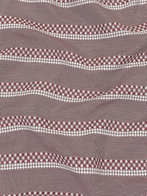 Zinfandel and White Diamond Stripes and Checks Cotton Jacquard Zinfandel and White Diamond Stripes and Checks Cotton Jacquard