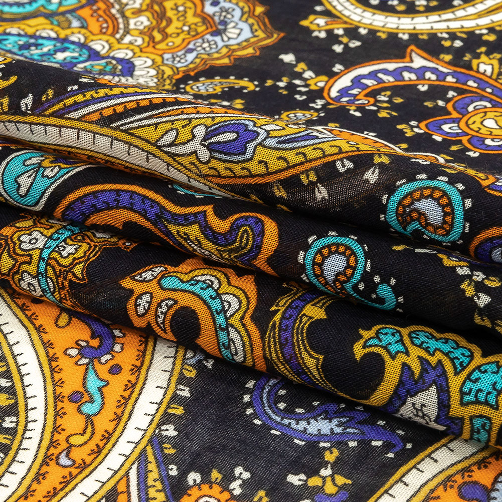 Gauzy Cotton Voile – Midnight Navy, Hawaiian Sunset and Limoges Paisley – Deadstock Gauzy Cotton Voile – Midnight Navy, Hawaiian Sunset and Limoges Paisley – Deadstock