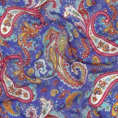 Gauzy Cotton Voile – Blue, Pink and Amberglow Paisley – Deadstock Gauzy Cotton Voile – Blue, Pink and Amberglow Paisley – Deadstock