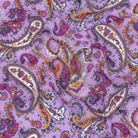 Gauzy Cotton Voile – Lilac, Cobalt and Pink Paisley – Deadstock Gauzy Cotton Voile – Lilac, Cobalt and Pink Paisley – Deadstock