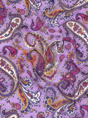 Gauzy Cotton Voile – Lilac, Cobalt and Pink Paisley – Deadstock Gauzy Cotton Voile – Lilac, Cobalt and Pink Paisley – Deadstock