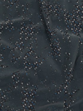 Gray Distressed Flocking on Gray, Blue and Sleet Geometric Printed Cotton Shirting Gray Distressed Flocking on Gray, Blue and Sleet Geometric Printed Cotton Shirting