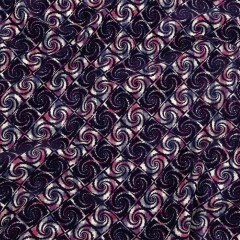 Navy Flocked Spirals in Squares on Pink, Blue and Silver Gray Checkered Cotton Twill Navy Flocked Spirals in Squares on Pink, Blue and Silver Gray Checkered Cotton Twill