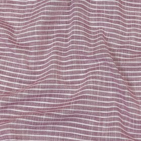 Amaranth and White Striped Slubbed Cotton and Polyester Woven Amaranth and White Striped Slubbed Cotton and Polyester Woven