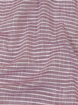 Amaranth and White Striped Slubbed Cotton and Polyester Woven Amaranth and White Striped Slubbed Cotton and Polyester Woven