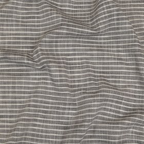 Black and White Striped Slubbed Cotton and Polyester Woven Black and White Striped Slubbed Cotton and Polyester Woven