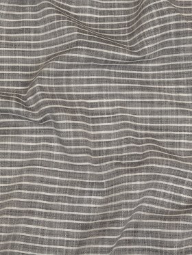 Black and White Striped Slubbed Cotton and Polyester Woven Black and White Striped Slubbed Cotton and Polyester Woven