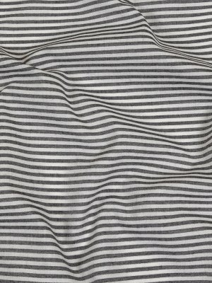 Black and White Railroad Stripes Cotton and Polyester Woven Black and White Railroad Stripes Cotton and Polyester Woven
