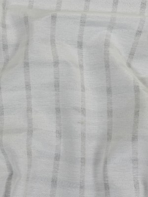 White Sheer Stripes Cotton and Polyester Woven White Sheer Stripes Cotton and Polyester Woven