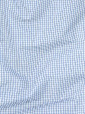 Light Blue and White Gingham Cotton Shirting Light Blue and White Gingham Cotton Shirting