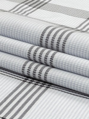 Forged Iron and Silver Gray Plaid Cotton Twill Forged Iron and Silver Gray Plaid Cotton Twill