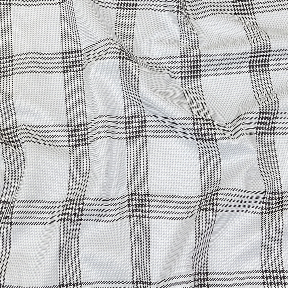 Forged Iron and Silver Gray Plaid Cotton Twill Forged Iron and Silver Gray Plaid Cotton Twill