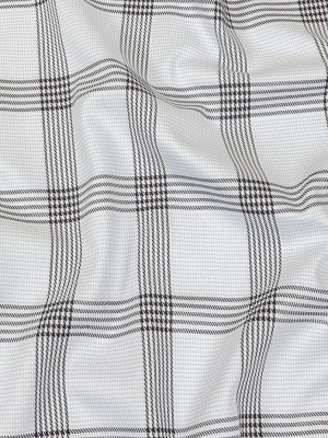 Forged Iron and Silver Gray Plaid Cotton Twill Forged Iron and Silver Gray Plaid Cotton Twill