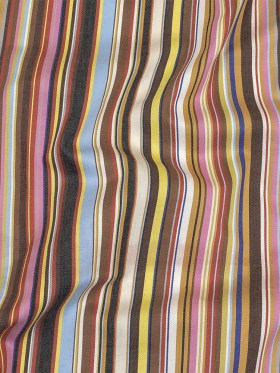 Pink, Yellow and Brown Barcode Stripe Cotton Twill Pink, Yellow and Brown Barcode Stripe Cotton Twill