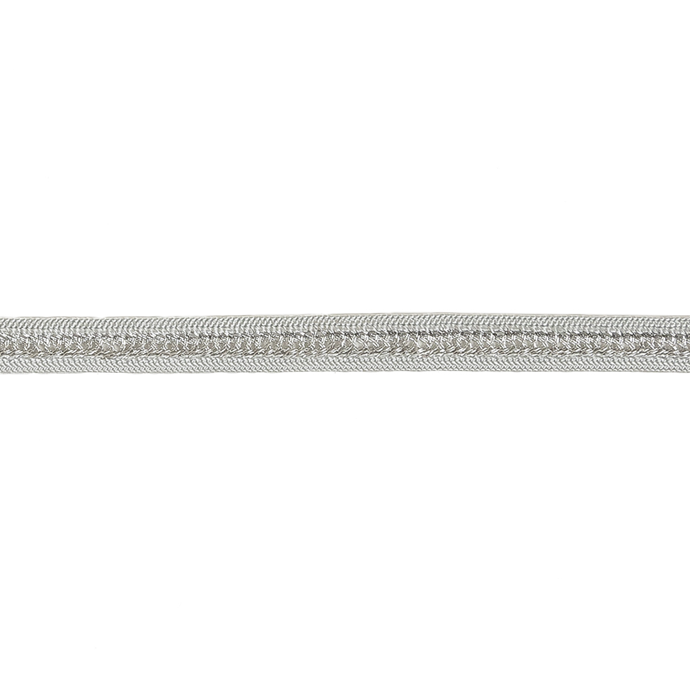 Gray and Silver Criss Cross Braided Trim - 0.3125"