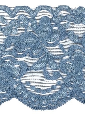 French Blue Floral Stretch Lace Trim – 3.125″ French Blue Floral Stretch Lace Trim – 3.125″