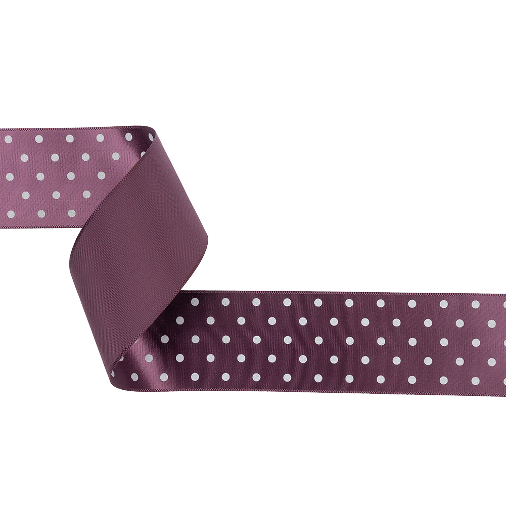 Purple and White Polka Dot Satin Ribbon – 1.5″ Purple and White Polka Dot Satin Ribbon – 1.5″