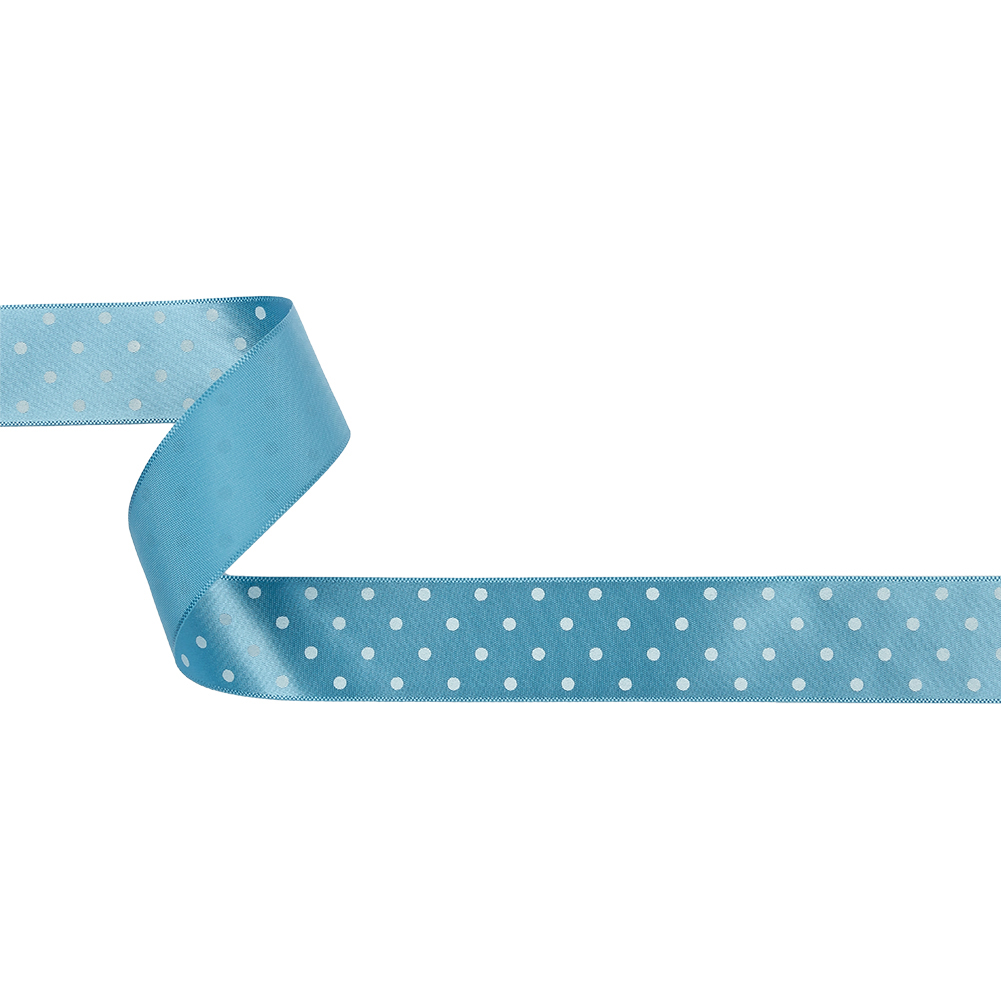 Blue and White Polka Dot Satin Ribbon – 1″ Blue and White Polka Dot Satin Ribbon – 1″