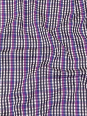 Purple, Sodalite Blue and Navy Plaid Cotton Shirting Purple, Sodalite Blue and Navy Plaid Cotton Shirting