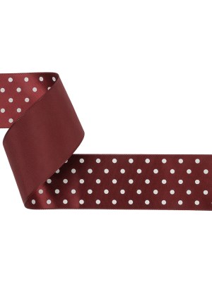 Wine Red and White Polka Dot Satin Ribbon – 1.5″ Wine Red and White Polka Dot Satin Ribbon – 1.5″
