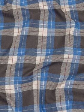 Blue, Moonscape and White Plaid Cotton Twill Blue, Moonscape and White Plaid Cotton Twill