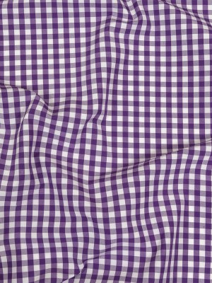 Purple and White Checkered Cotton and Polyester Shirting Purple and White Checkered Cotton and Polyester Shirting