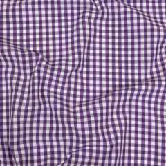 Purple and White Checkered Cotton and Polyester Shirting Purple and White Checkered Cotton and Polyester Shirting
