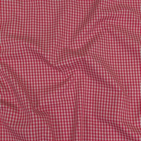 Red and Gray Checked Cotton and Polyester Shirting Red and Gray Checked Cotton and Polyester Shirting